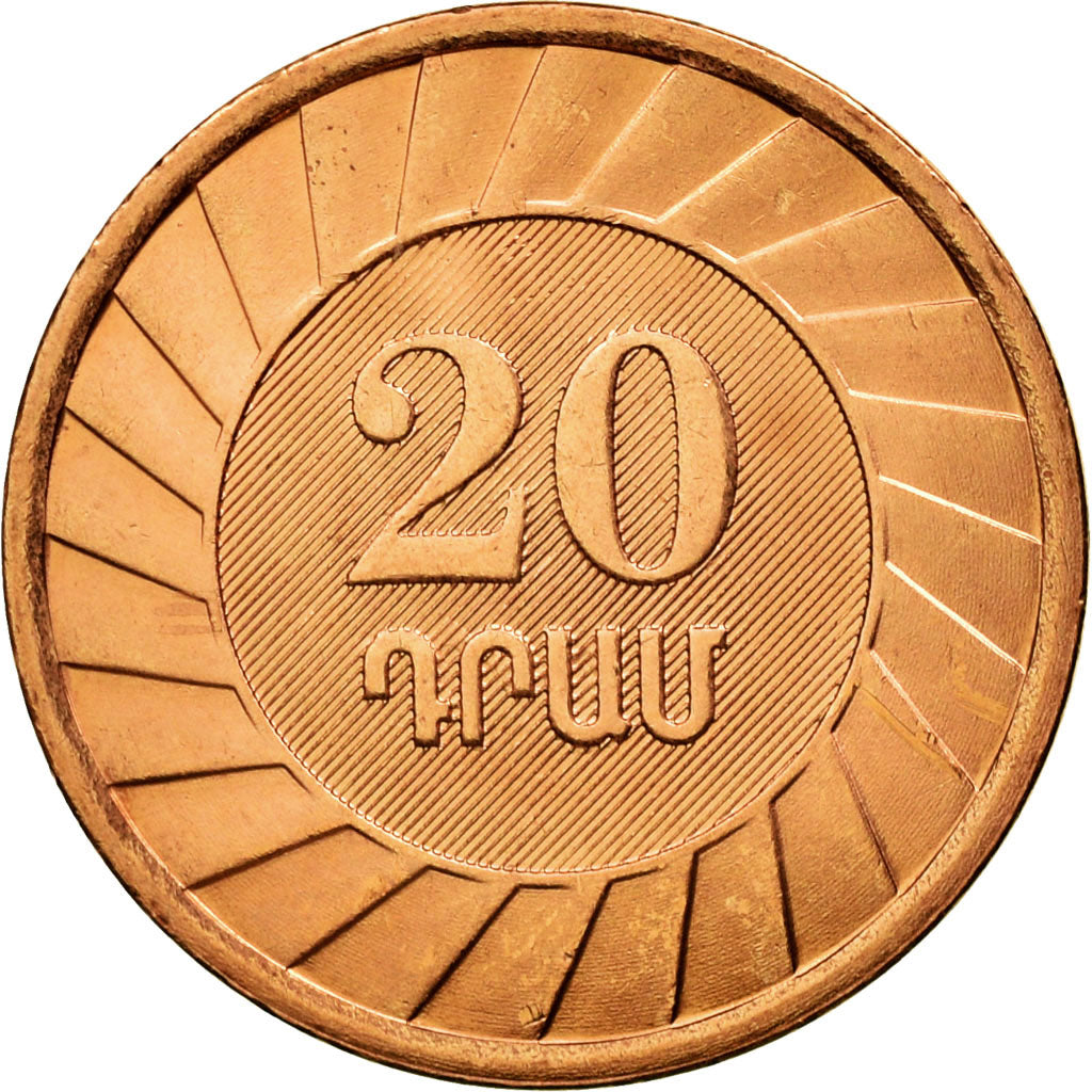 Coin, Armenia, 20 Dram, 2003, MS(63), Copper Plated Steel, KM:93