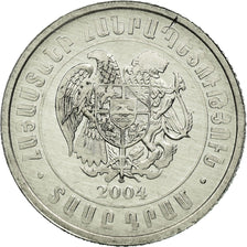 Coin, Armenia, 10 Dram, 2004, AU(50-53), Aluminum, KM:112