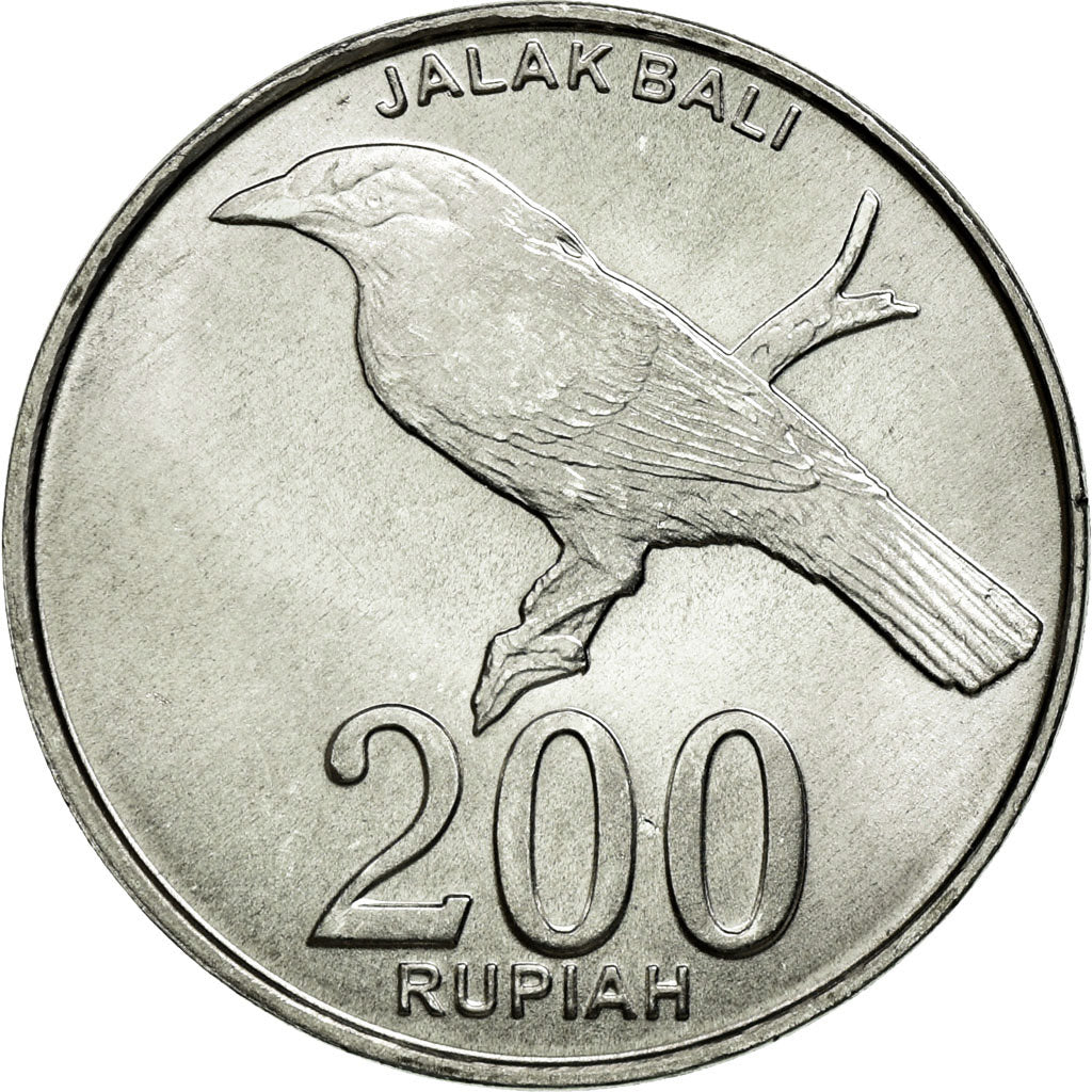 Coin, Indonesia, 200 Rupiah, 2003, Perum Peruri, MS(63), Aluminum, KM:66