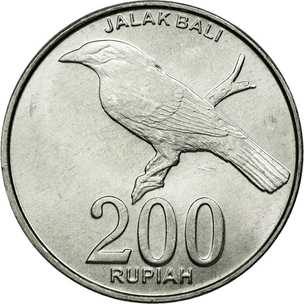 Coin, Indonesia, 200 Rupiah, 2003, Perum Peruri, MS(63), Aluminum, KM:66