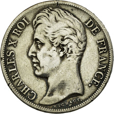 Moneta, Francia, Charles X, 2 Francs, 1827, Paris, MB+, Argento, KM:725.1