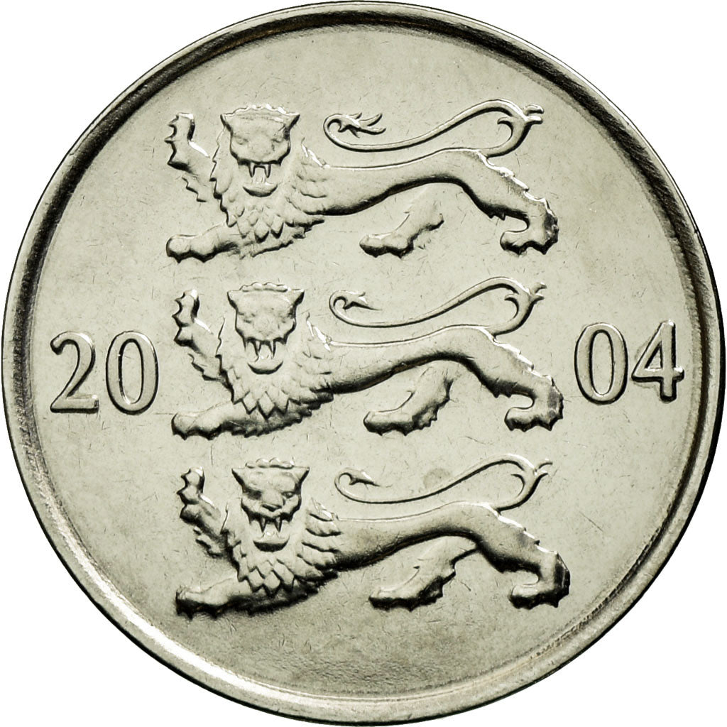 Moneta, Estonia, 20 Senti, 2004, no mint, SPL, Acciaio placcato nichel, KM:23a