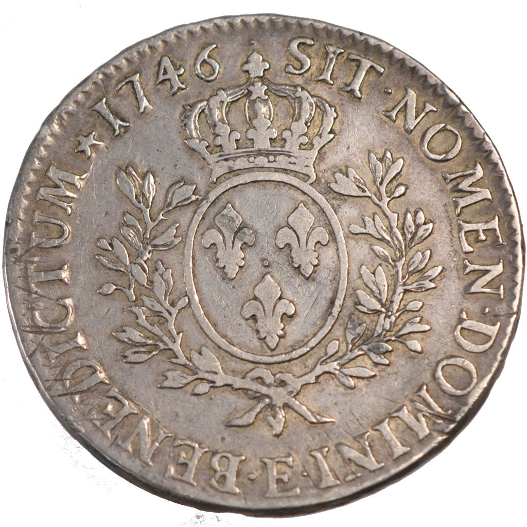 FRANCE, Écu au bandeau, ECU, 1746, Tours, KM #512.7, VF(30-35), Silver, Gadoury 