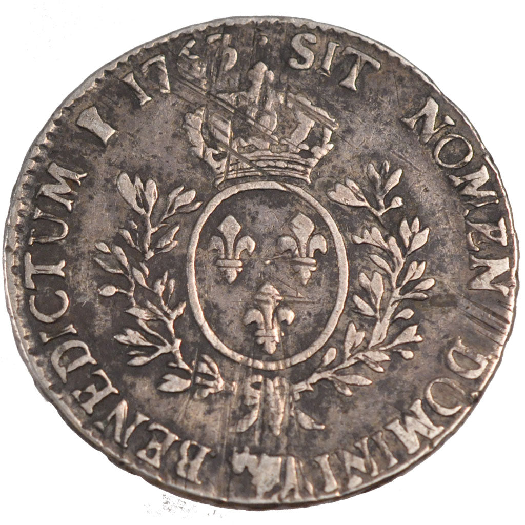 FRANCE, Écu de Béarn au bandeau, ECU, 1763, Pau, KM #518, VF(30-35), Silver, Ga.