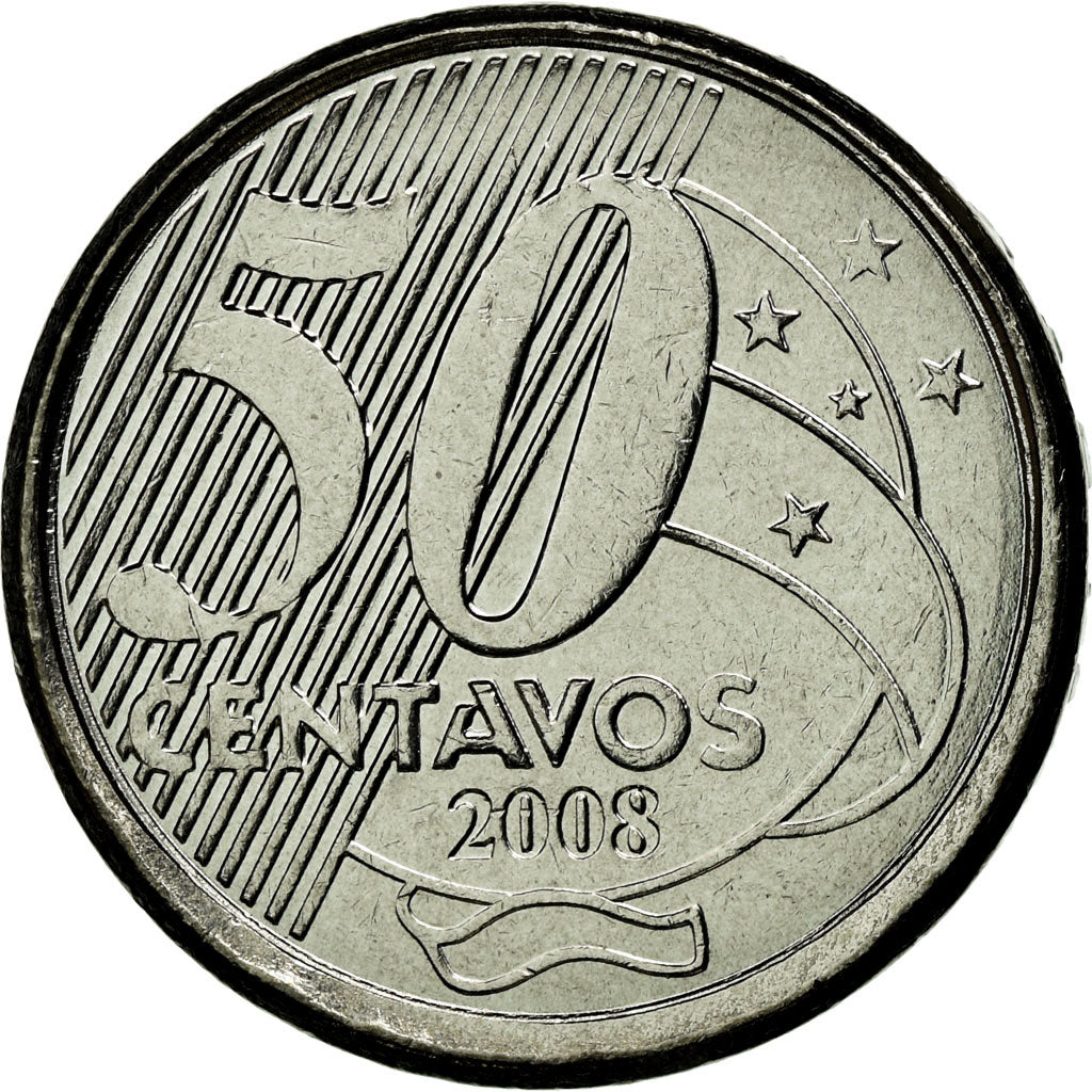 Monnaie, Brésil, 50 Centavos, 2008, SPL, Stainless Steel, KM:651a