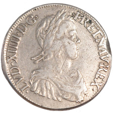FRANCE, Écu à la mèche longue, ECU, 1654, Bayonne, KM #155.10, VF(20-25), Silver