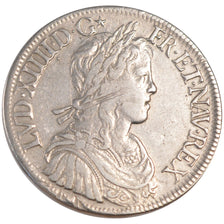 FRANCE, Écu à la mèche longue, ECU, 1652, Paris, KM #155.1, VF(30-35), Silver, G