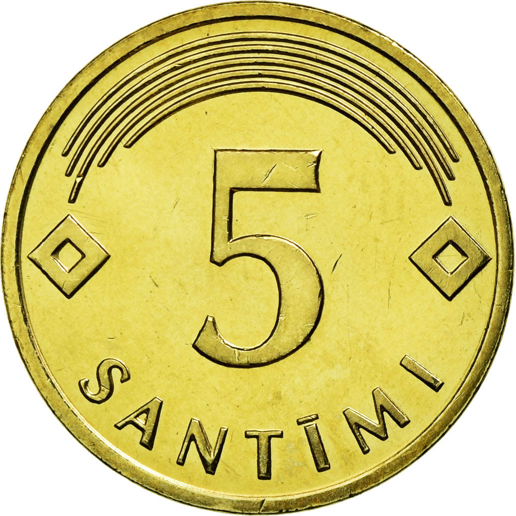 Coin, Latvia, 5 Santimi, 2006, AU(55-58), Nickel-brass, KM:16