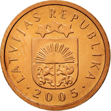 Coin, Latvia, Santims, 2005, AU(55-58), Copper Clad Steel, KM:15