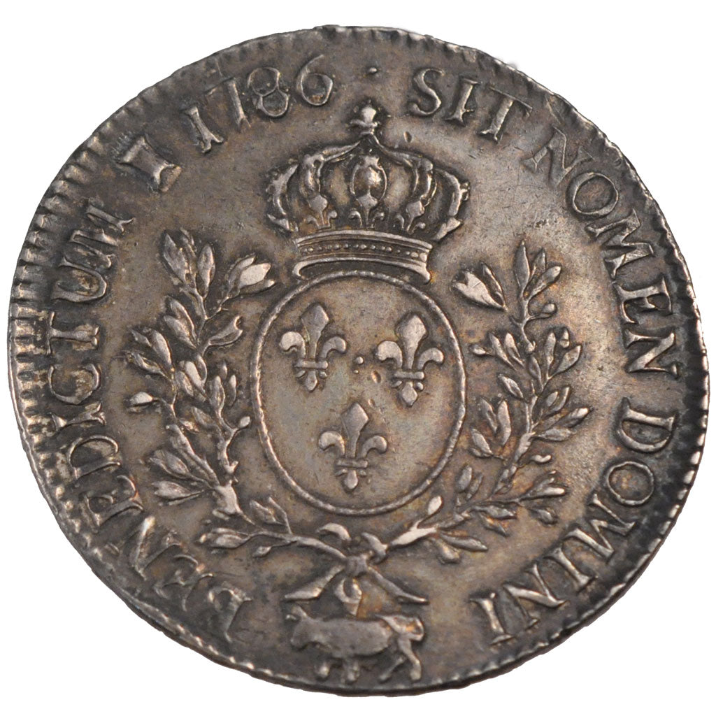 FRANCE, Écu de Béarn aux branches d'olivier, ECU, 1786, Pau, KM #572, AU(50-53),