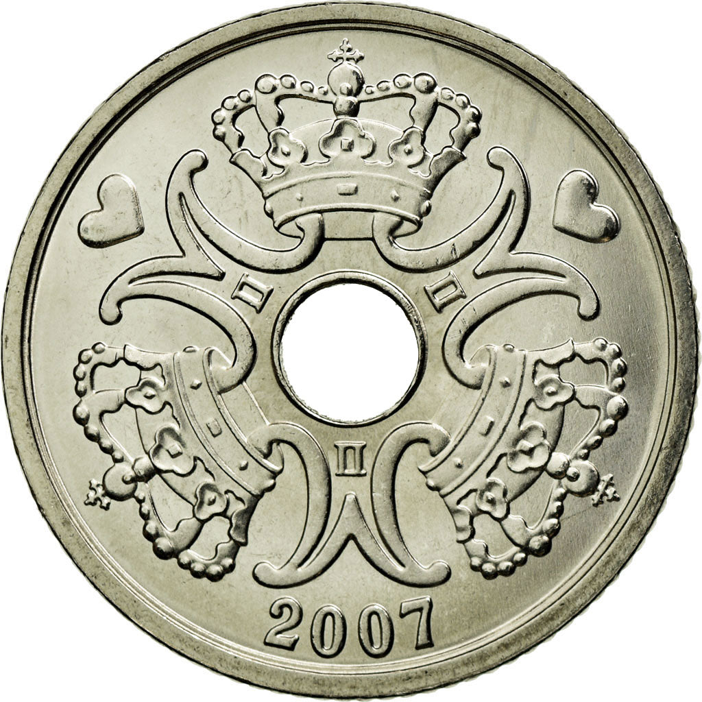 Moneta, Danimarca, Margrethe II, 5 Kroner, 2007, Brondby, SPL, Rame-nichel