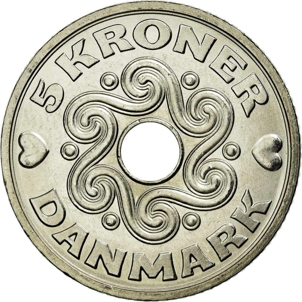 Moneta, Danimarca, Margrethe II, 5 Kroner, 2007, Brondby, SPL, Rame-nichel