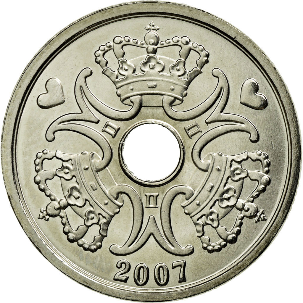 Moneta, Danimarca, Margrethe II, 2 Kroner, 2007, Brondby, SPL, Rame-nichel