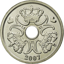 Coin, Denmark, Margrethe II, 2 Kroner, 2007, Brondby, MS(63), Copper-nickel