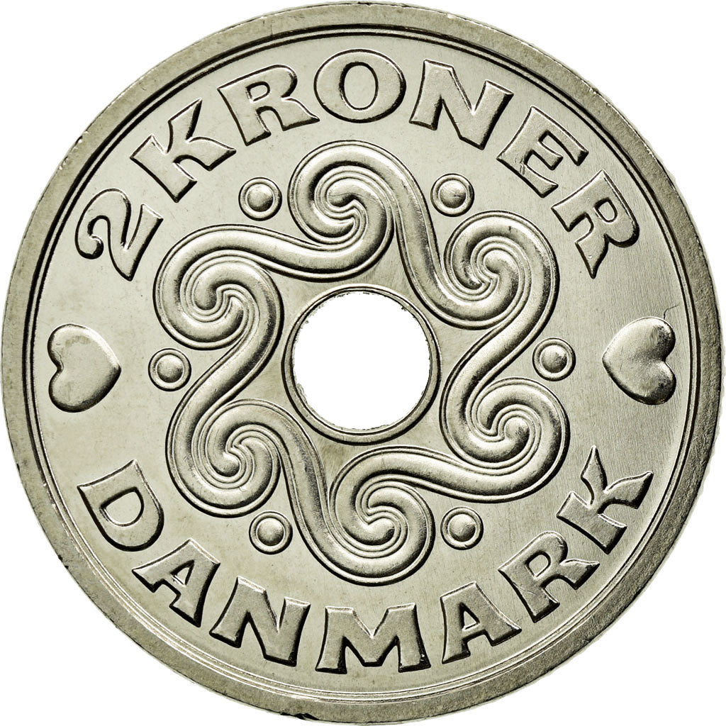 Coin, Denmark, Margrethe II, 2 Kroner, 2007, Brondby, MS(63), Copper-nickel