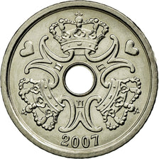 Coin, Denmark, Margrethe II, Krone, 2007, Brondby, MS(63), Copper-nickel