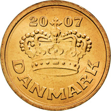 Coin, Denmark, Margrethe II, 25 Öre, 2007, Brondby, MS(63), Bronze, KM:868.2