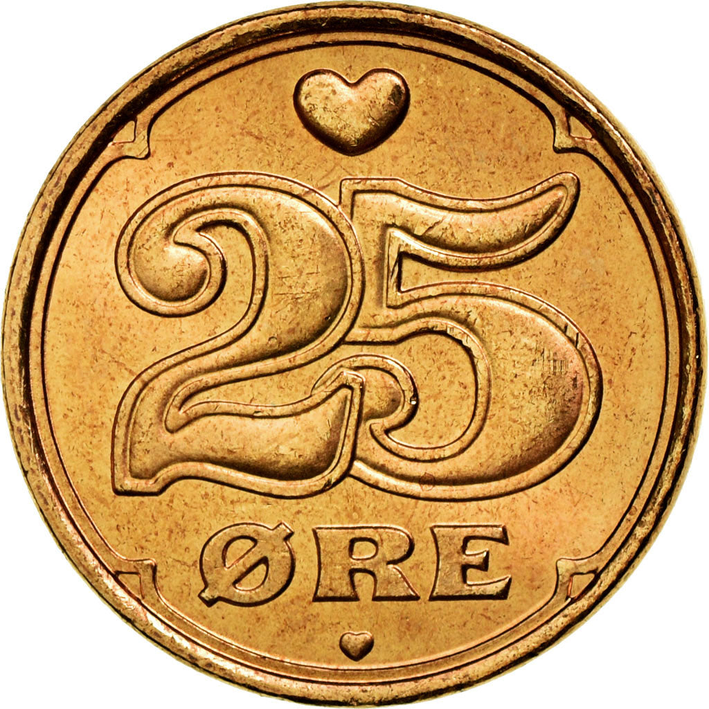 Munten, Denemarken, Margrethe II, 25 Öre, 2007, Brondby, UNC-, Bronze, KM:868.2
