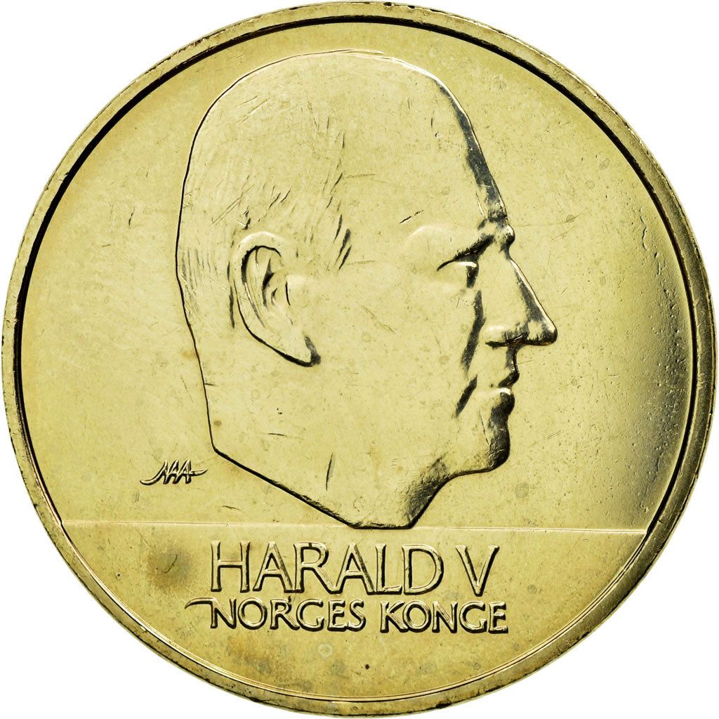Moneta, Norvegia, Harald V, 20 Kroner, 2003, BB+, Nichel-ottone, KM:453