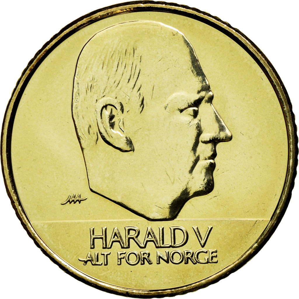 Coin, Norway, Harald V, 10 Kroner, 2006, MS(63), Nickel-brass, KM:457