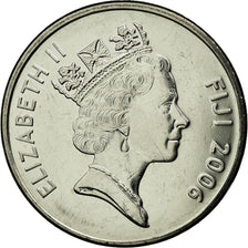 Coin, Fiji, Elizabeth II, 20 Cents, 2006, AU(55-58), Nickel plated steel, KM:53a