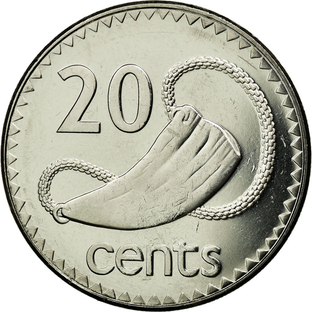 Coin, Fiji, Elizabeth II, 20 Cents, 2006, AU(55-58), Nickel plated steel, KM:53a