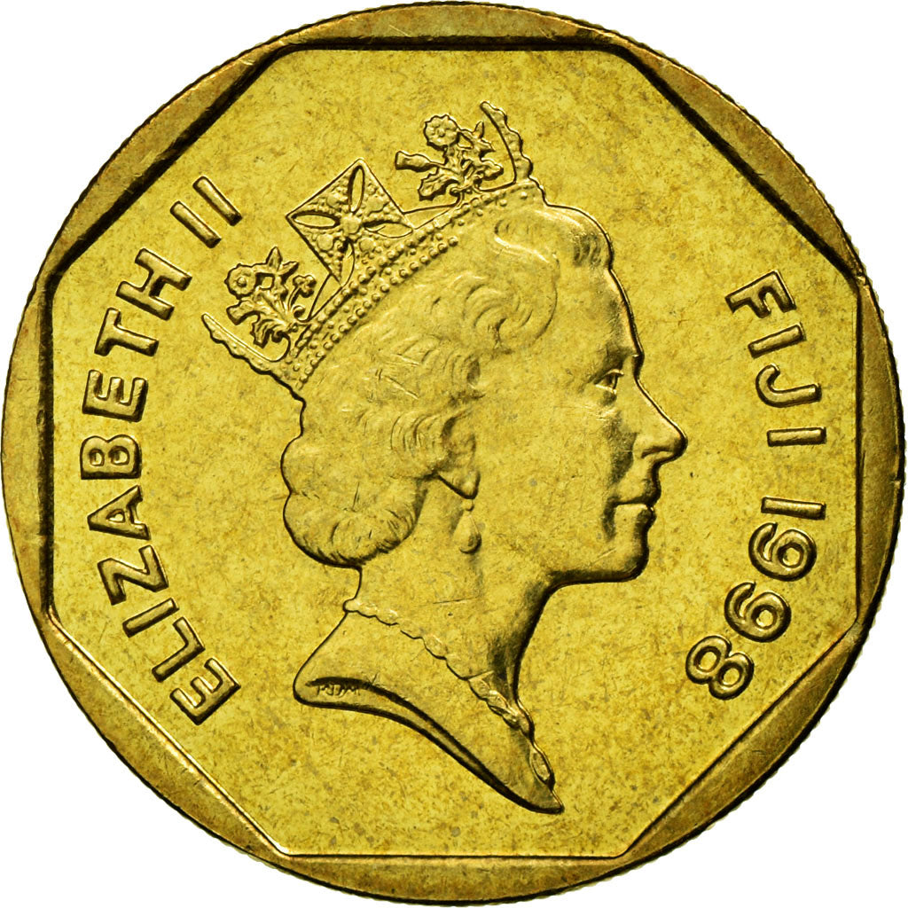 Münze, Fiji, Elizabeth II, Dollar, 1998, SS+, Aluminum-Bronze, KM:73