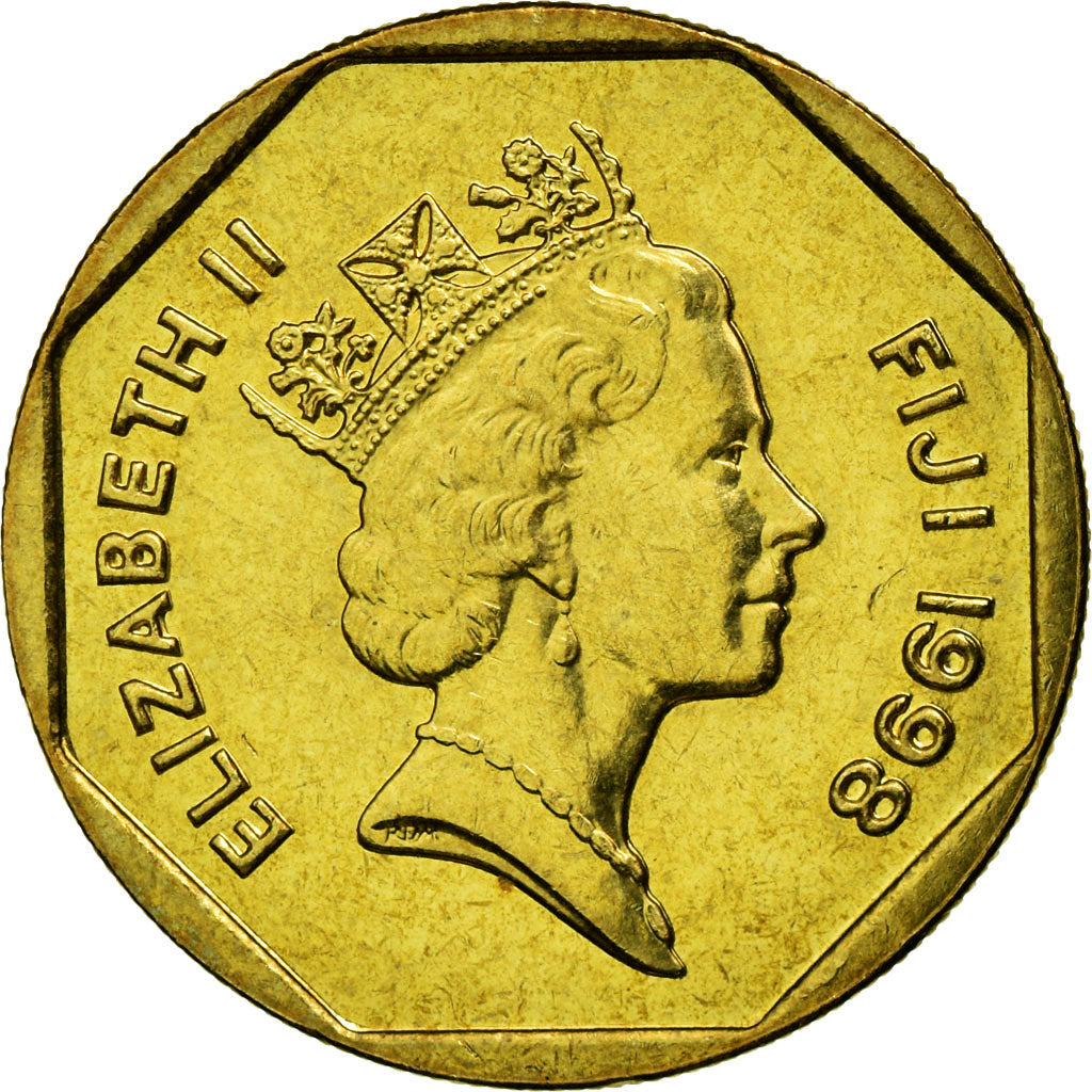 Coin, Fiji, Elizabeth II, Dollar, 1998, AU(50-53), Aluminum-Bronze, KM:73