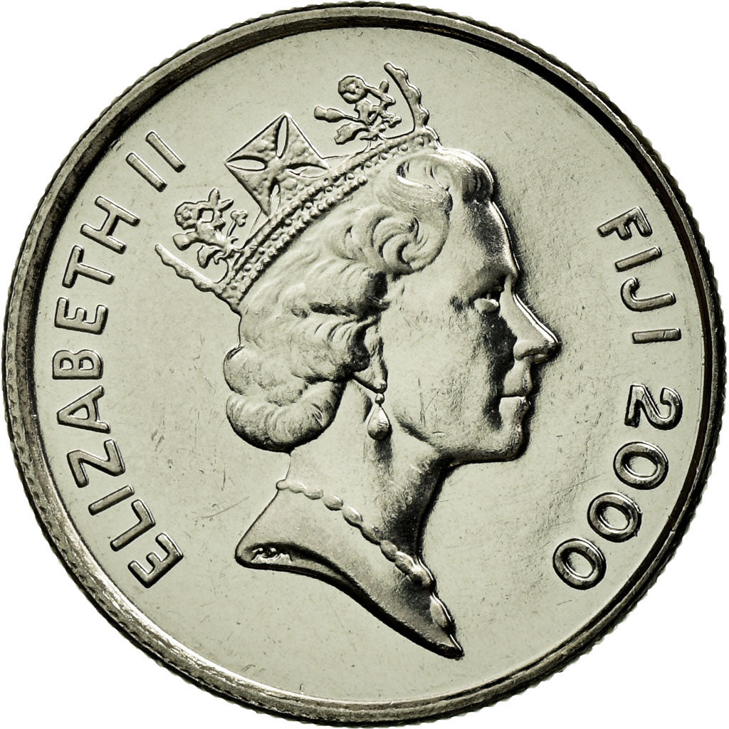 Coin, Fiji, Elizabeth II, 5 Cents, 2000, MS(63), Nickel plated steel, KM:51a