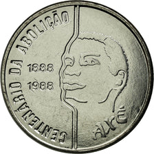 Coin, Brazil, Abolition of Slavery Centennial - Male, 100 Cruzados, 1988