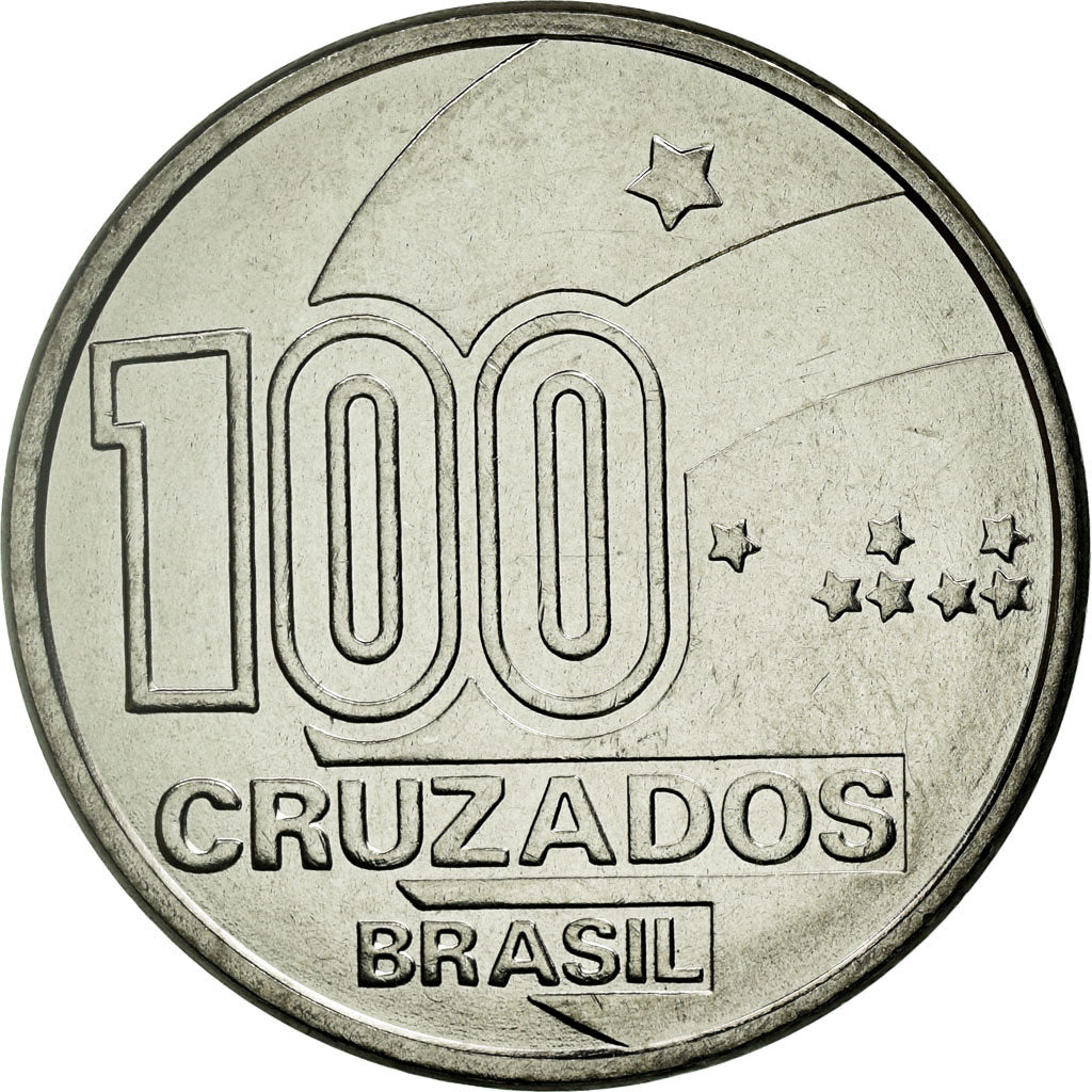 Munten, Brazilië, Abolition of Slavery Centennial - Male, 100 Cruzados, 1988