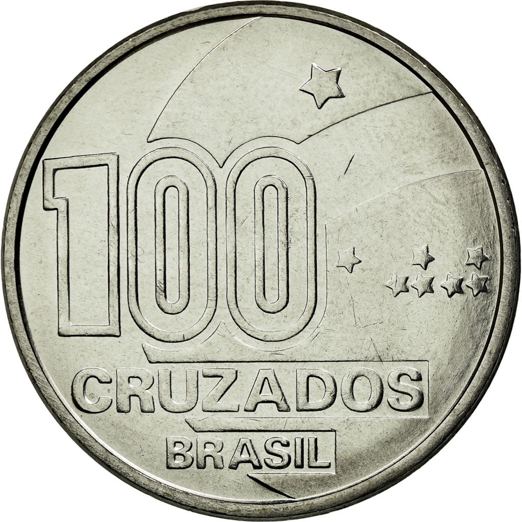 Moeda, Brasil, Abolition of Slavery Centennial - Male, 100 Cruzados, 1988