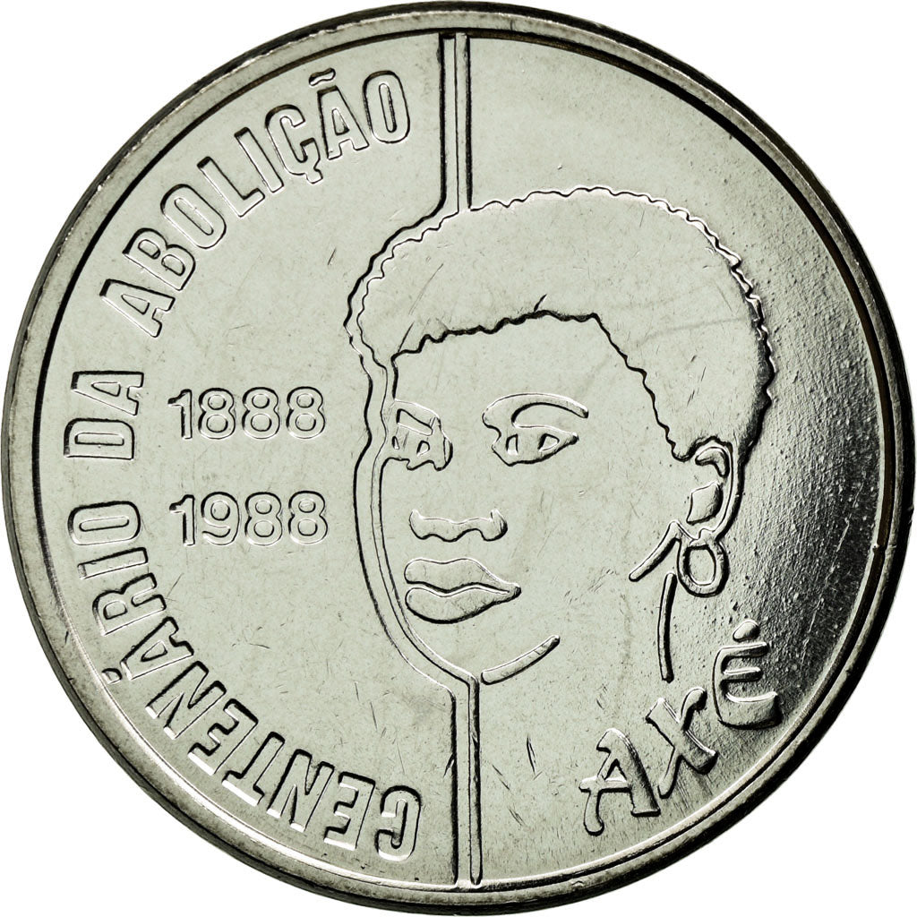 Munten, Brazilië, Abolition of Slavery Centennial - Female, 100 Cruzados, 1988