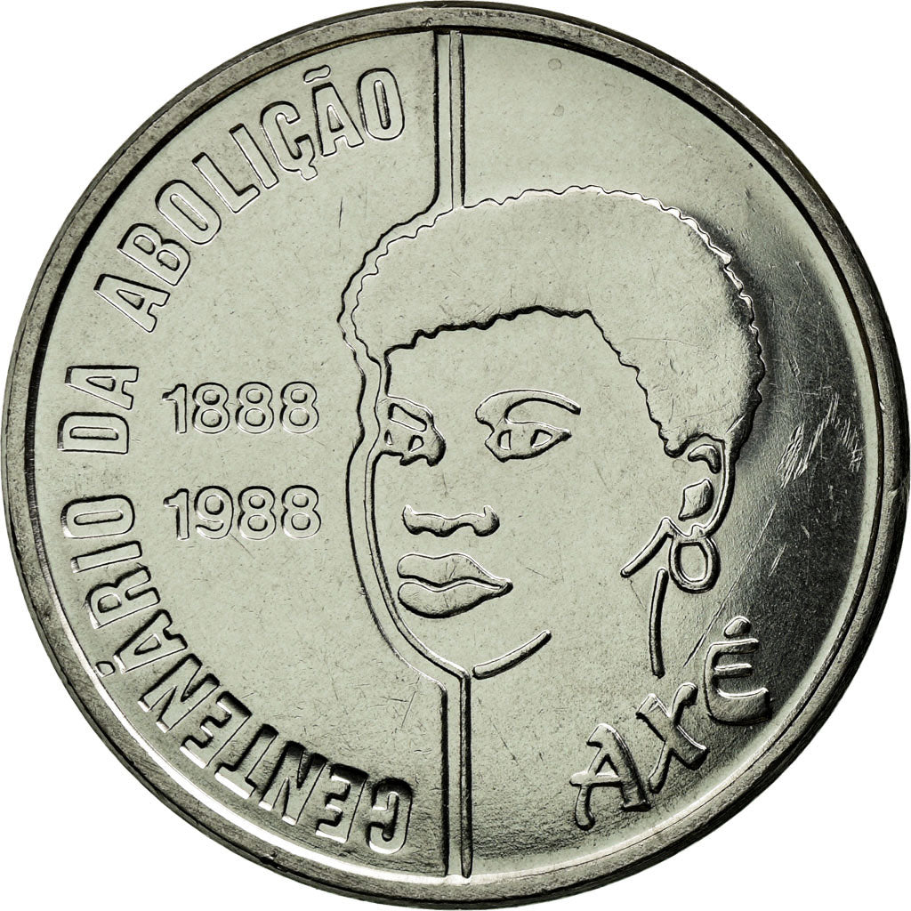 Monnaie, Brésil, Abolition of Slavery Centennial - Female, 100 Cruzados, 1988