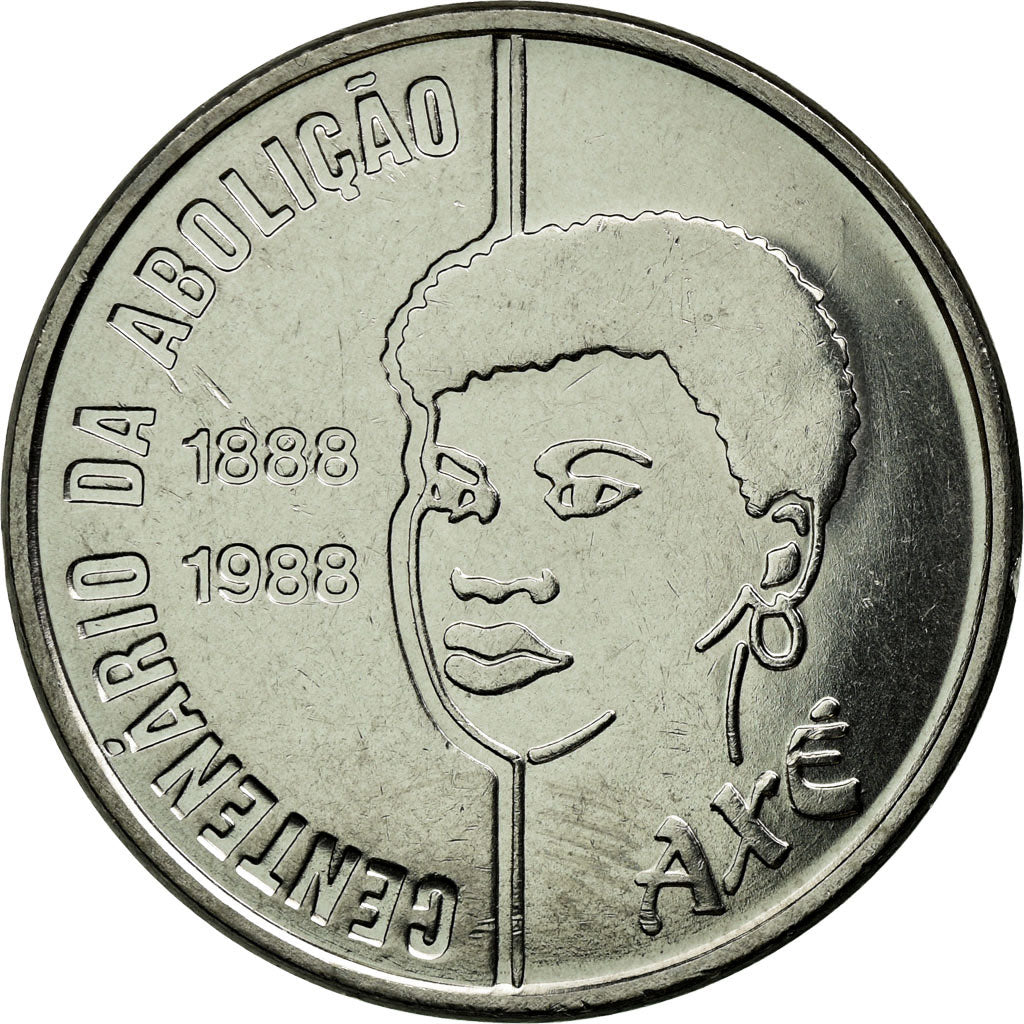 Münze, Brasilien, Abolition of Slavery Centennial - Female, 100 Cruzados, 1988