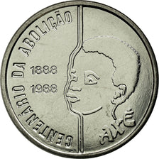 Coin, Brazil, Abolition of Slavery Centennial - Child, 100 Cruzados, 1988