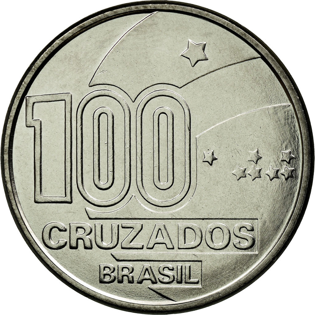 Coin, Brazil, Abolition of Slavery Centennial - Child, 100 Cruzados, 1988