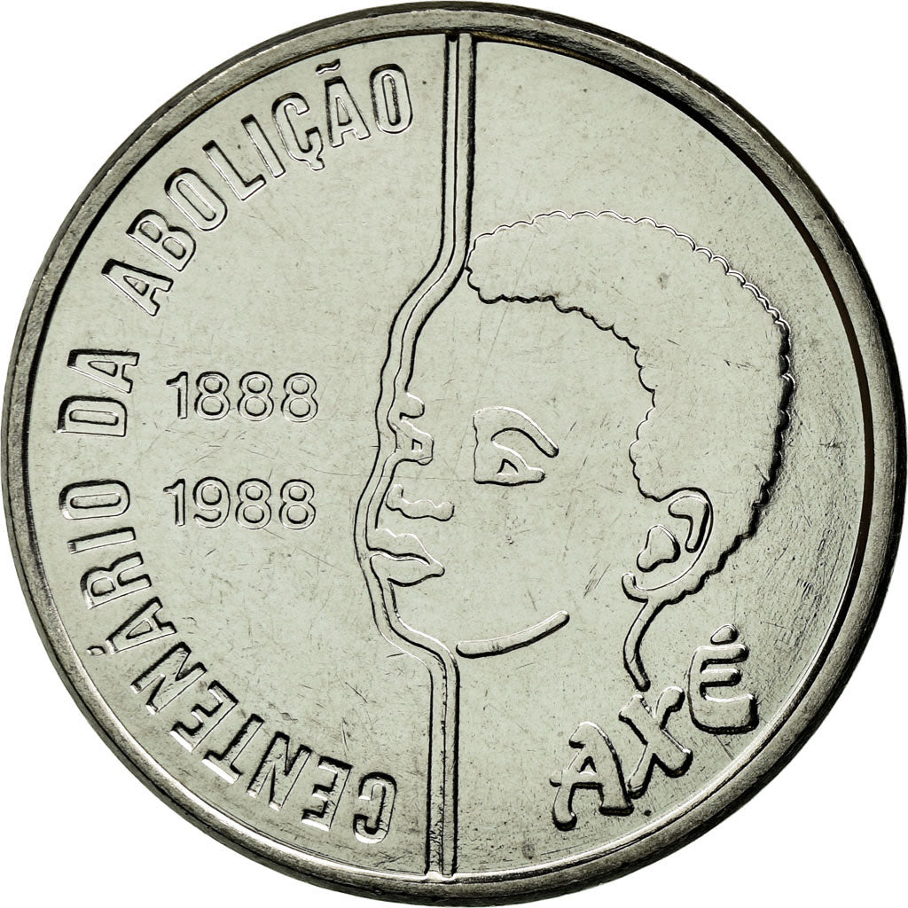 Moeda, Brasil, Abolition of Slavery Centennial - Child, 100 Cruzados, 1988