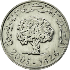 Monnaie, Tunisie, 5 Millim, 2005, Paris, SUP, Aluminium, KM:348