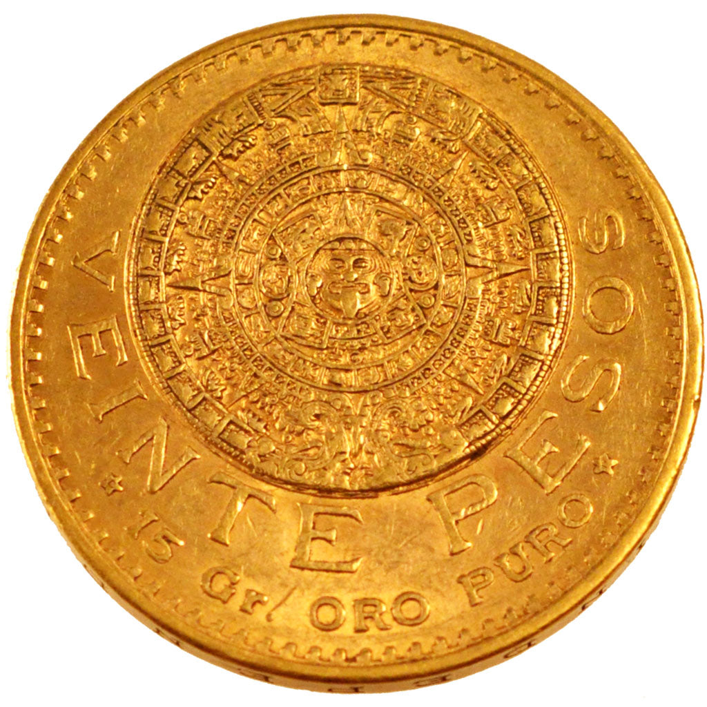 MEXICO, 20 Pesos, 1918, Mexico City, KM #478, AU(55-58), Gold, 27.5, 16.63