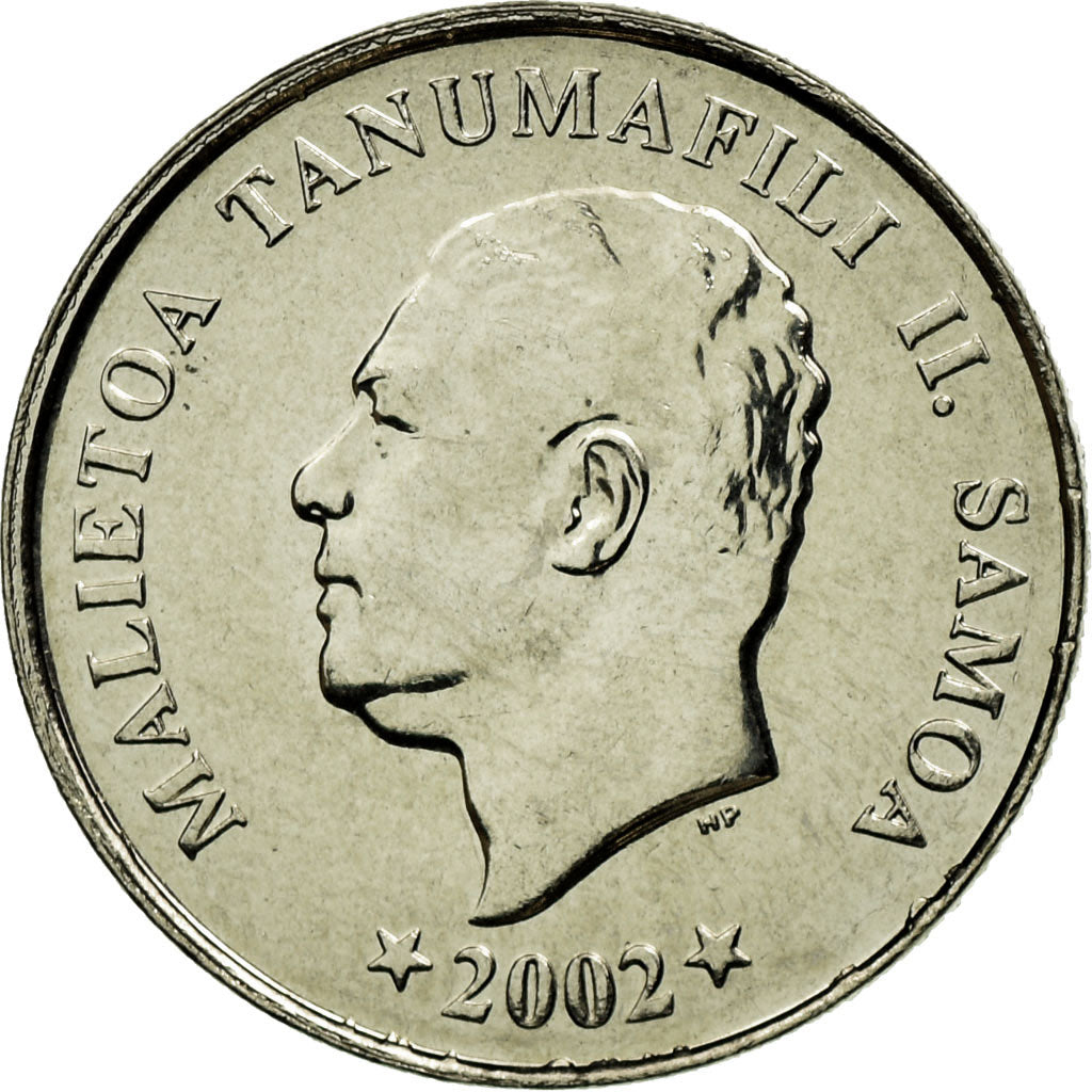 Coin, Samoa, 5 Sene, 2002, AU(55-58), Copper-nickel, KM:131