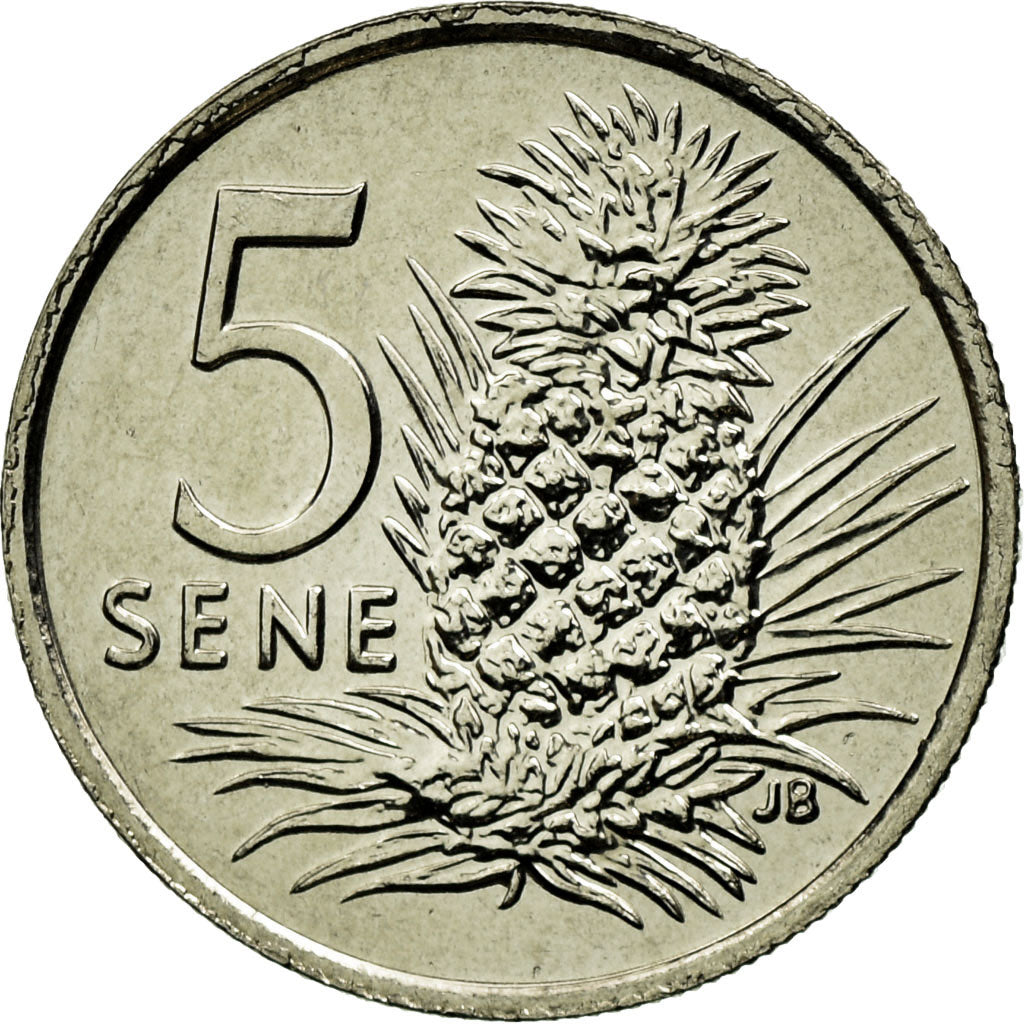 Coin, Samoa, 5 Sene, 2002, AU(55-58), Copper-nickel, KM:131