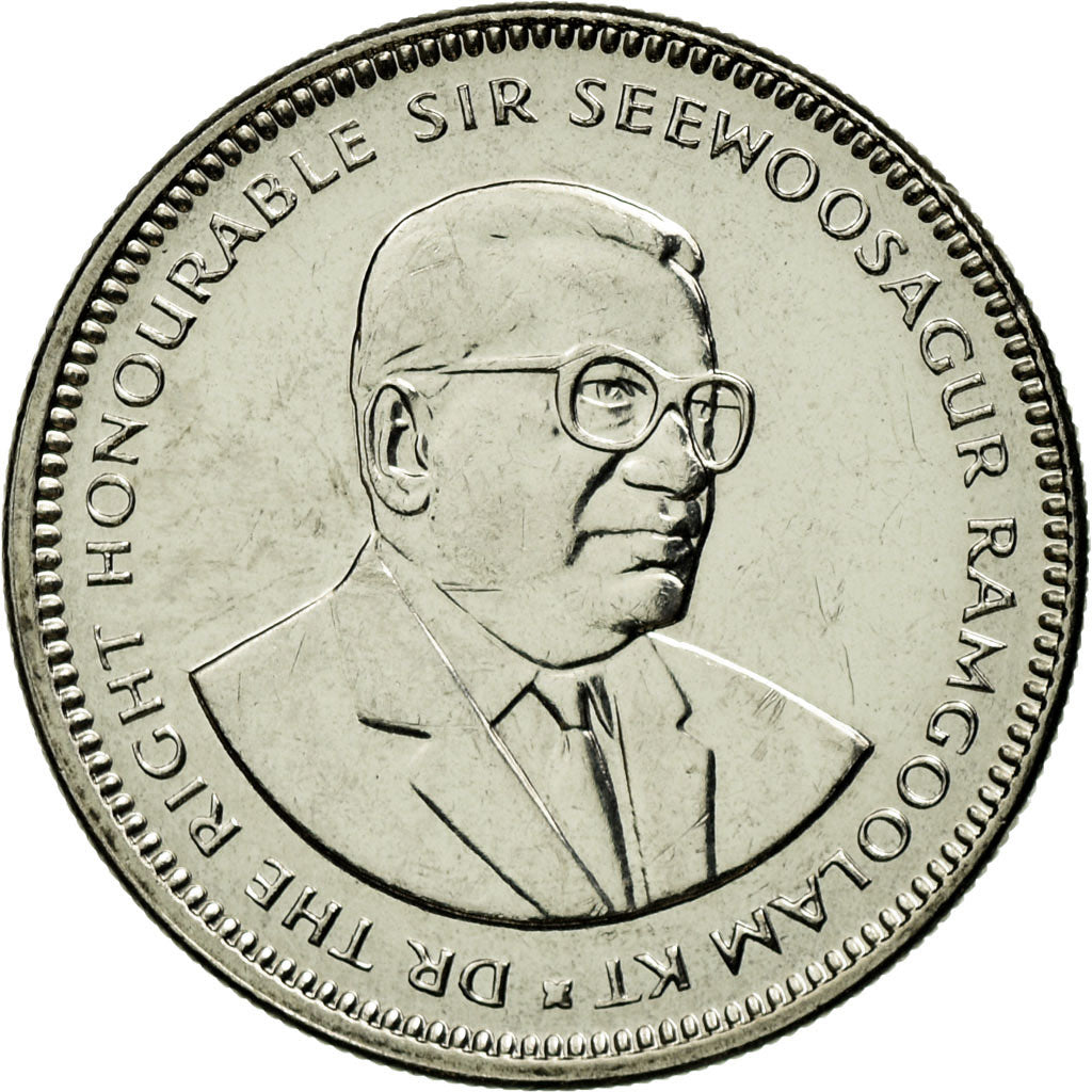 Moneta, Mauritius, 1/2 Rupee, 2002, EF(40-45), Nickel platerowany stalą, KM:54