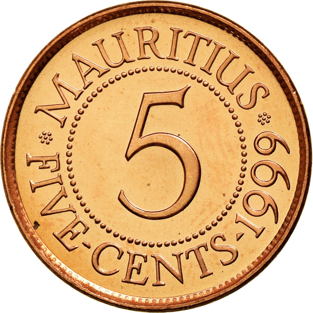 Monnaie, Mauritius, 5 Cents, 1999, SPL, Copper Plated Steel, KM:52