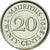 Coin, Mauritius, 20 Cents, 2001, MS(63), Nickel plated steel, KM:53