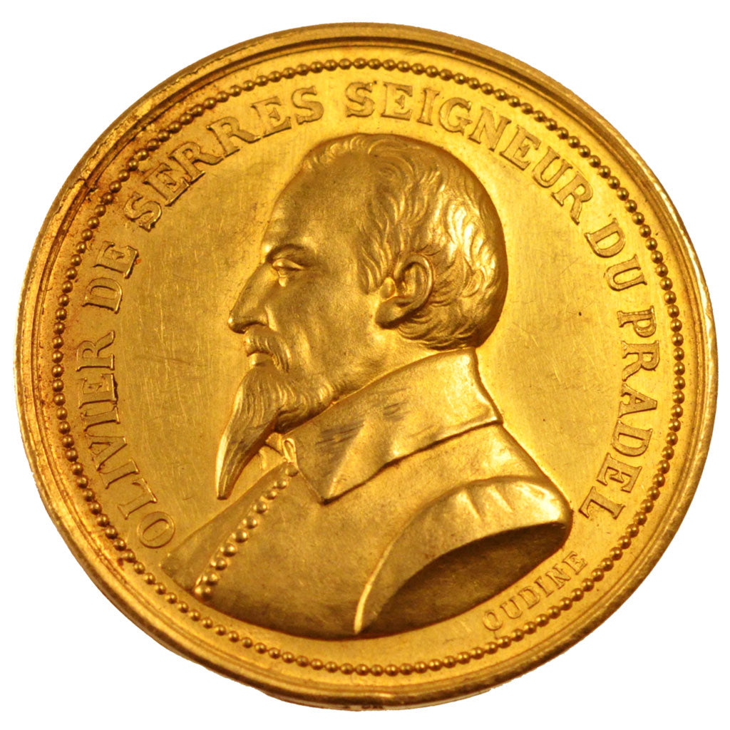 FRANCE, Flora, French Third Republic, Medal, 1884, AU(55-58), Oudiné, Gold, 2...