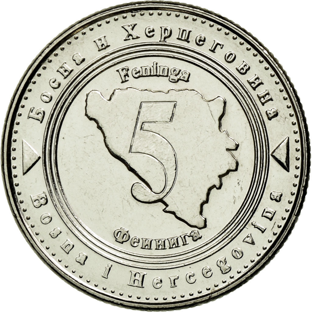 Monnaie, Bosnia - Herzegovina, 5 Feninga, 2005, British Royal Mint, SUP, Nickel
