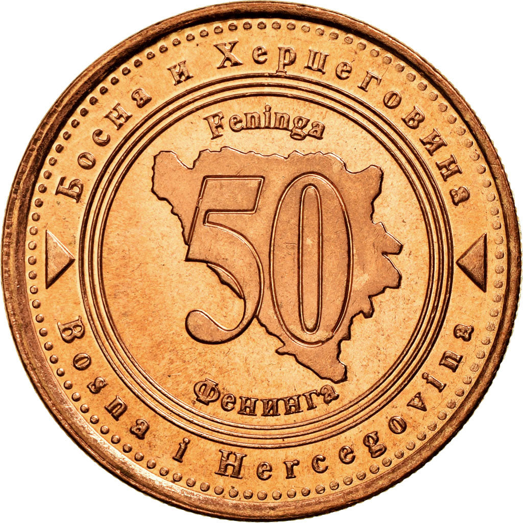 Coin, Bosnia - Herzegovina, 50 Feninga, 1998, British Royal Mint, EF(40-45)