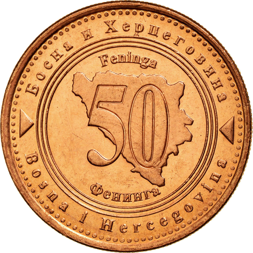 Coin, Bosnia - Herzegovina, 50 Feninga, 1998, British Royal Mint, EF(40-45)