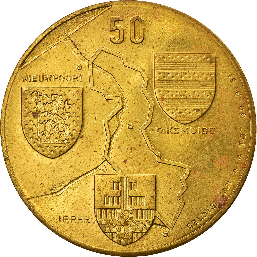 Belgique, Médaille, 50 Frontroute, Nieuwpoort, Diksmuide, Ieper, 1981, TTB+